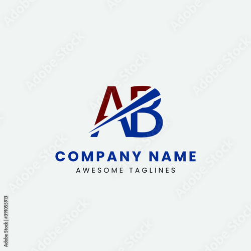 A, AB, B, BA letter logo vector icon design