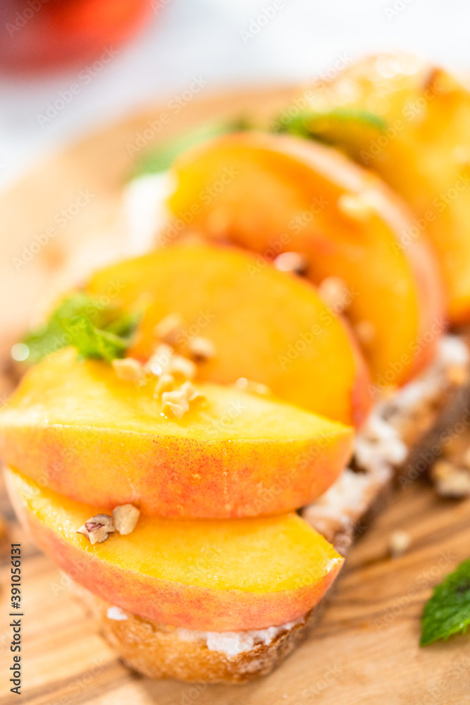 Peach ricotta toast Peach ricotta toast