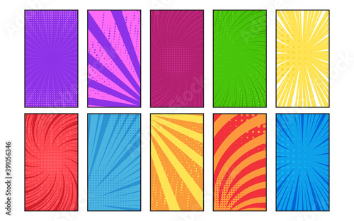 Comics book background. Different colors
