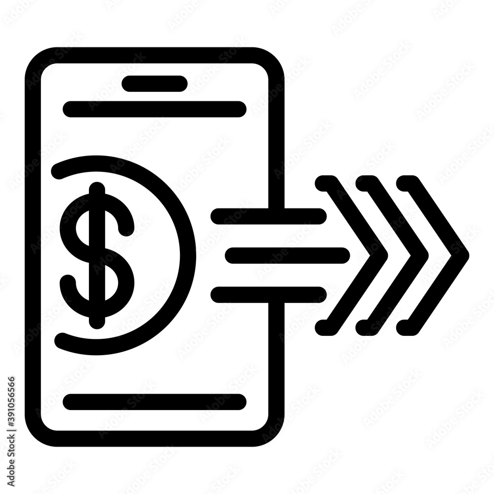 Mobile transfer icon. Outline mobile transfer vector icon for web design isolated on white background Mobile transfer icon. Outline mobile transfer vector icon for web design isolated on white background