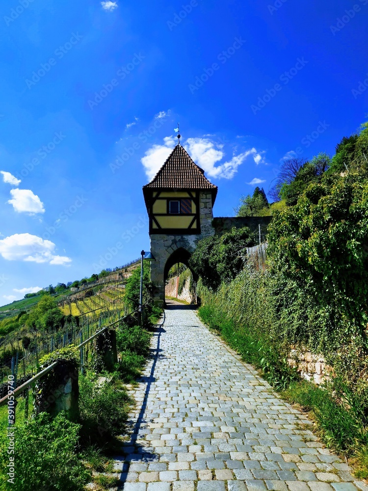 old tower in the vineyards around Esslingen, Germany