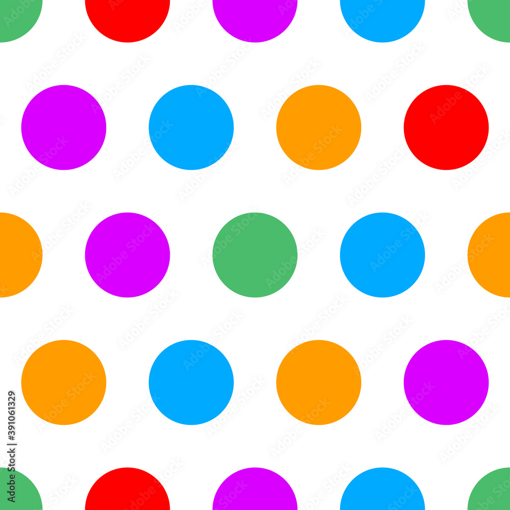 Polka dot seamless simple pattern with colore circles Polka dot seamless simple pattern with colore circles