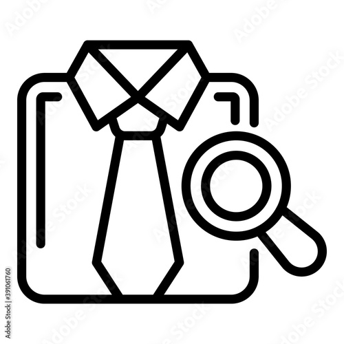 Inspect shirt icon. Outline inspect shirt vector icon for web design isolated on white background