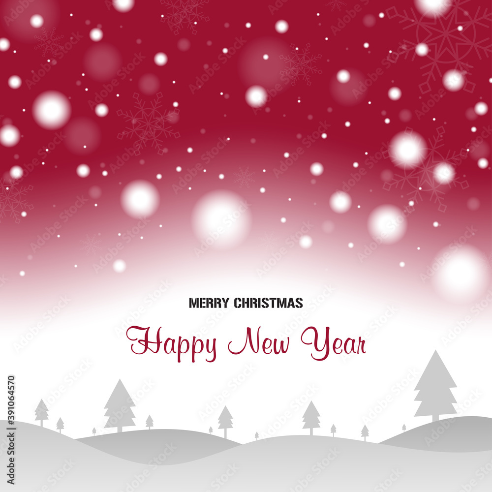 Obraz premium Merry Christmas and Happy New Year background, Template Design for postcard and banner. Vector And Illustration