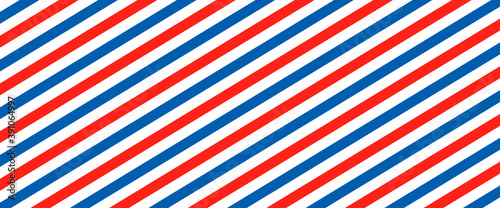 Barber liner colored background. Diagonal stripe blue red pattern - stock vector