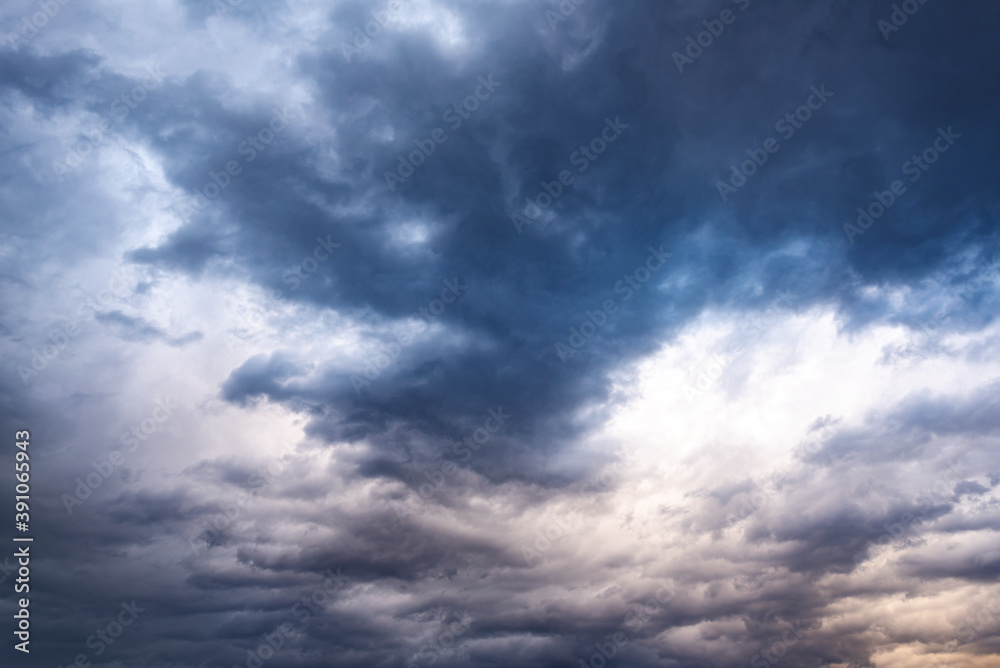 Storm clouds in the sky as an abstract background. Bad weather.