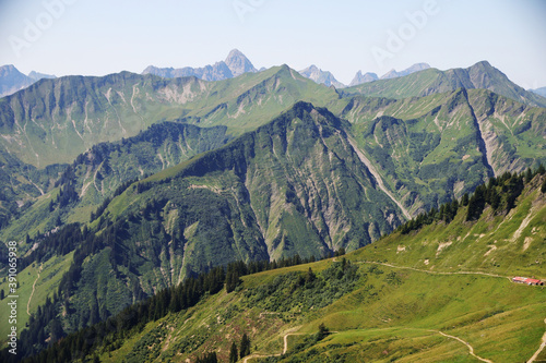 Panorama of the Alps opening from Mittelberg, Austria