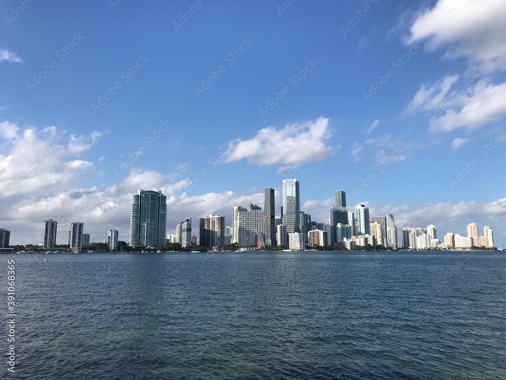Miami South Florida skyscrapers Downtown skyline and bay Photo picture