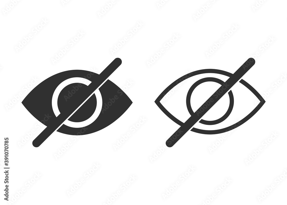 Eye icon isolated on white background. Vector illustration.