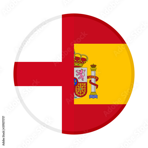 Free Download round icon with england and spain flags - GFXLoad