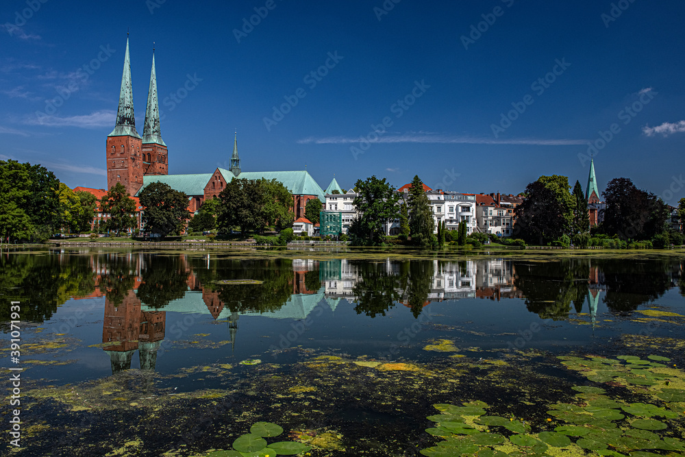 church on the lake, Lübeck