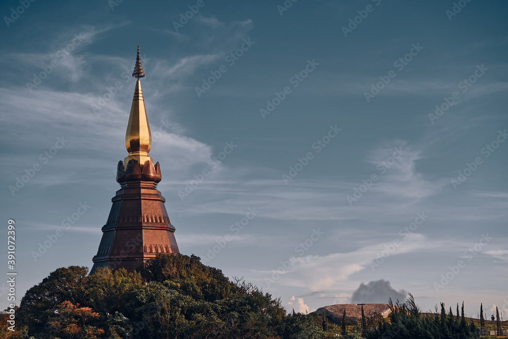 pagoda on the top in an Inthanon mountain, Chiang Mai, Thailand.
