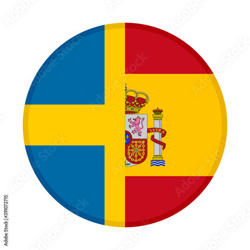 round icon with sweden and spain flags