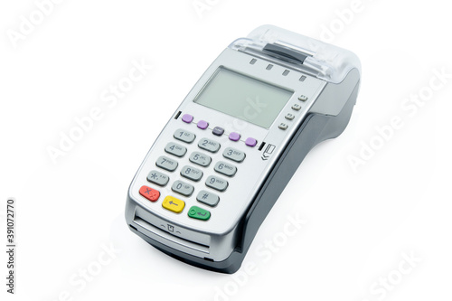 EDC machine or electronic data capture machine isolated on white background with clipping path