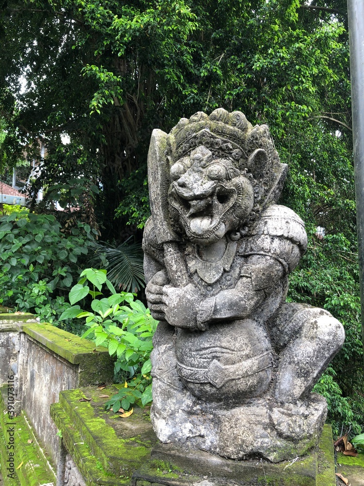 stone lion statue