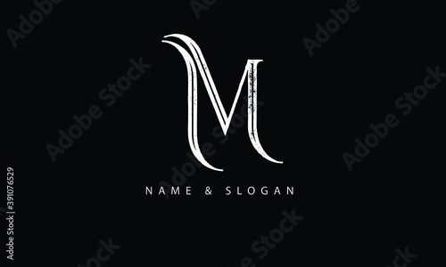 MI, IM, M, I abstract letters logo monogram