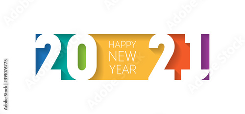 Cover of business diary for 20 21 with wishes. Brochure or calendar cover design template. The art of cutting paper. Happy new year 2021, horizontal banner. Vector.