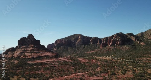 Sedona Arizona Red Rocks From Above Aerial Drone, Autumn
