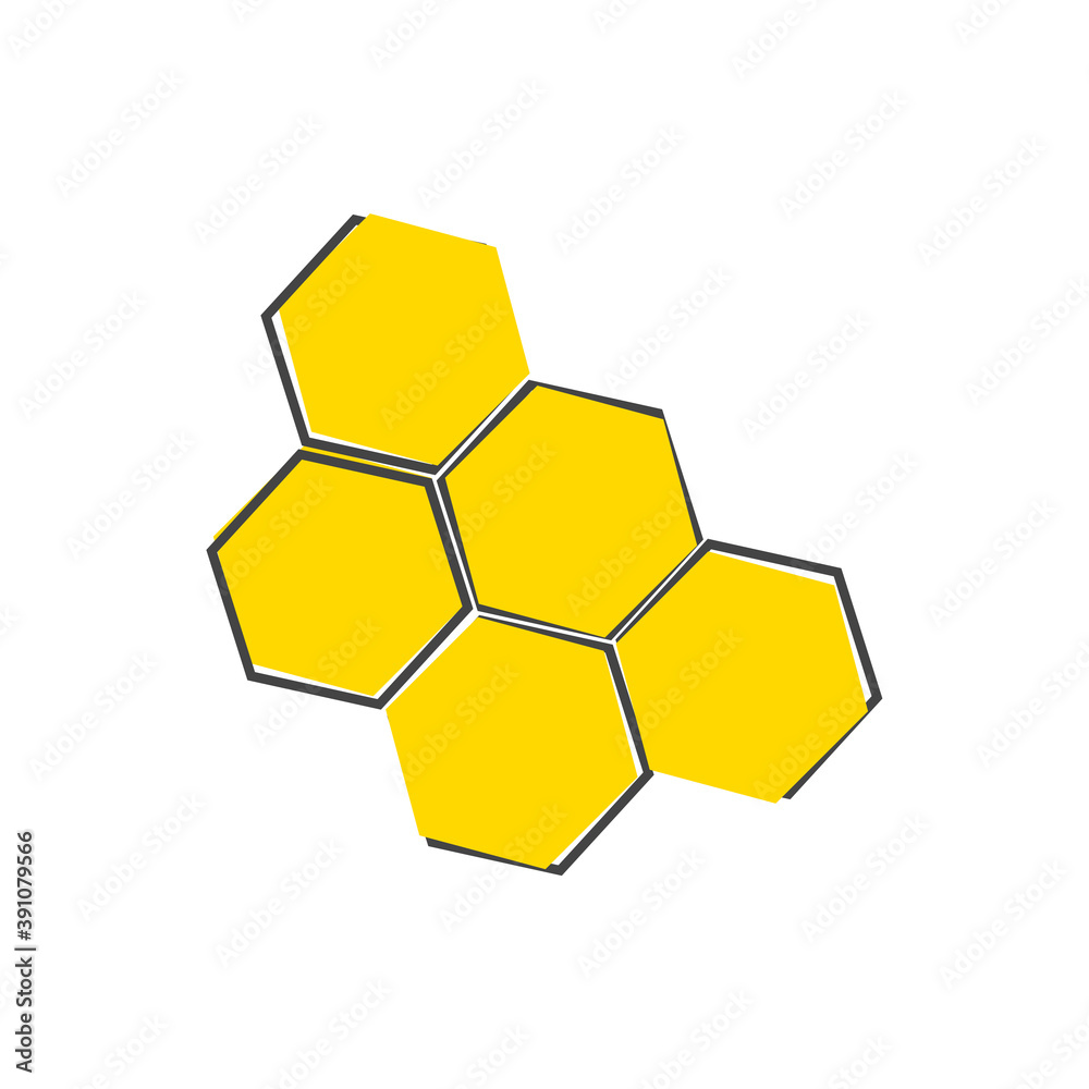 Vector image of honeycomb cartoon style on white isolated background. Vector image of honeycomb cartoon style on white isolated background.
