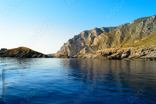 The rocky coast of the little island of Marettimo a preserved maritime area near Sicily in the Mediterranean sea
