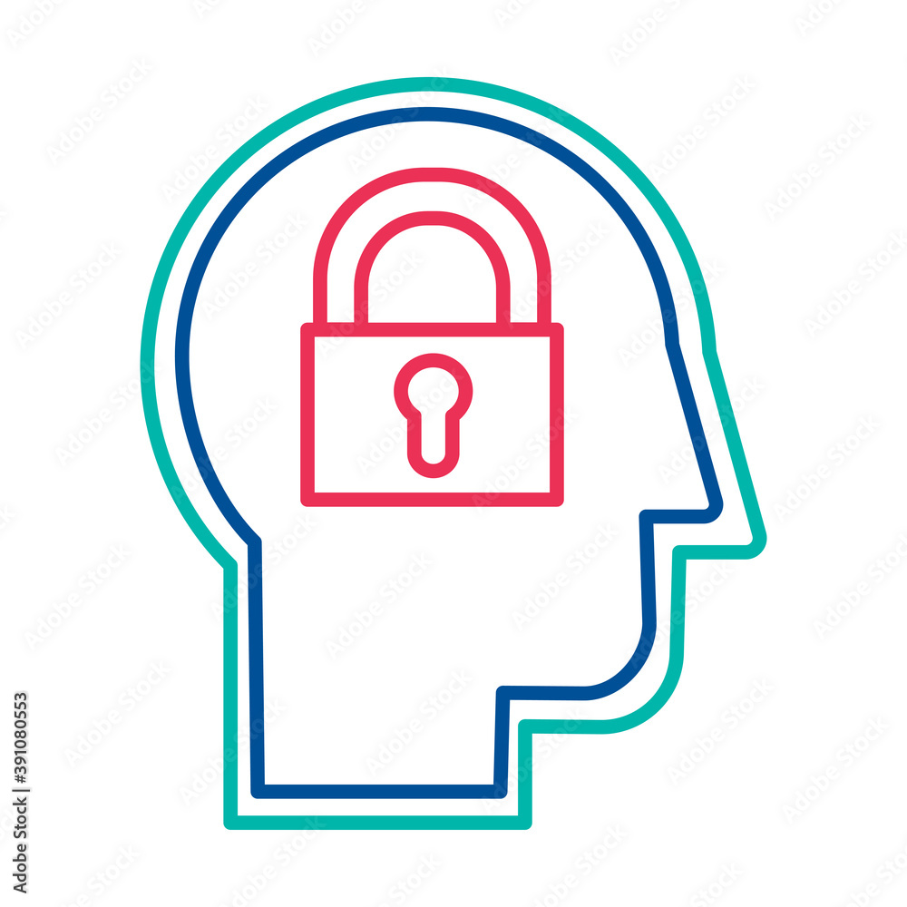 Introvert personality thin line flat vector icon