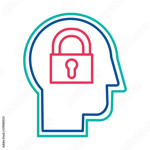 Introvert personality thin line flat vector icon