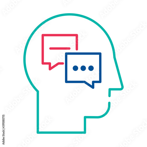 Psychology and psychiatry thin line vector icon