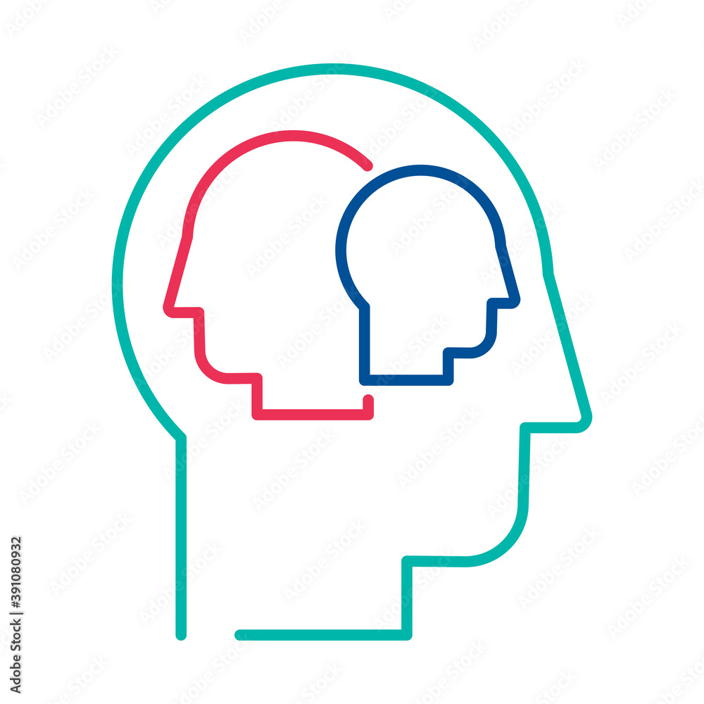 Introspection thin line vector icon isolated on white Introspection thin line vector icon isolated on white