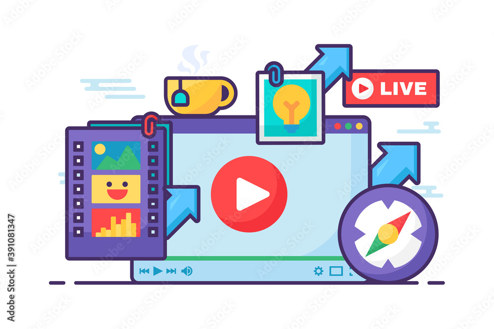 Live stream creative idea concept icon Live stream creative idea concept icon