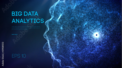 Big data analytics vector. Future technology concept. Web design. Digital data visualization business concept. Science technology abstract vector background.