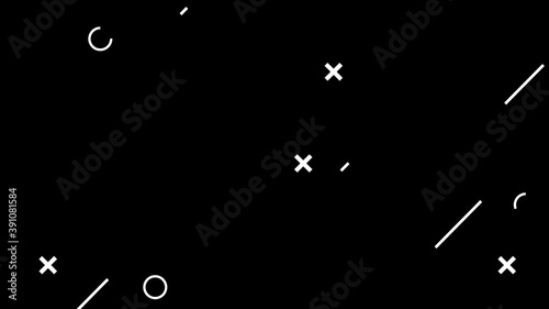 Wallpaper Mural Motion trendy graphic. Geometric dynamic banner for business. Looped footage with decorative mobile forms, abstract simple shapes on a dark background.  Animation for modern web design, websites. Torontodigital.ca