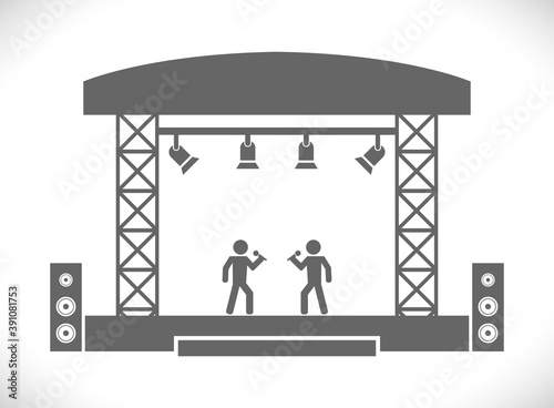 concert stage with singers