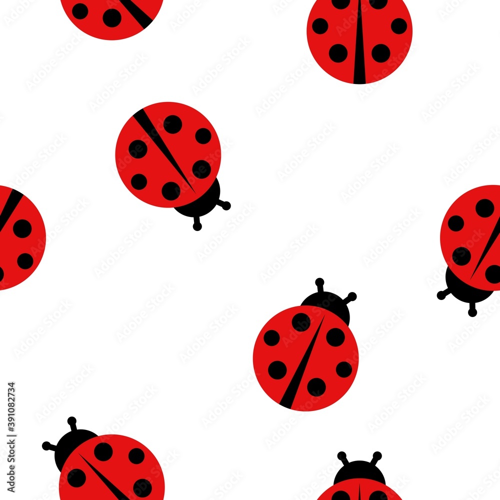 Ladybug seamless pattern background. Vector illustration Ladybug seamless pattern background. Vector illustration