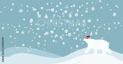 beautiful Christmas card. 2021. the image of polar bears in Christmas hats and scarves with the inscription happy Christmas. Perfect for printing banners, postcards and other graphics generics. EPS10