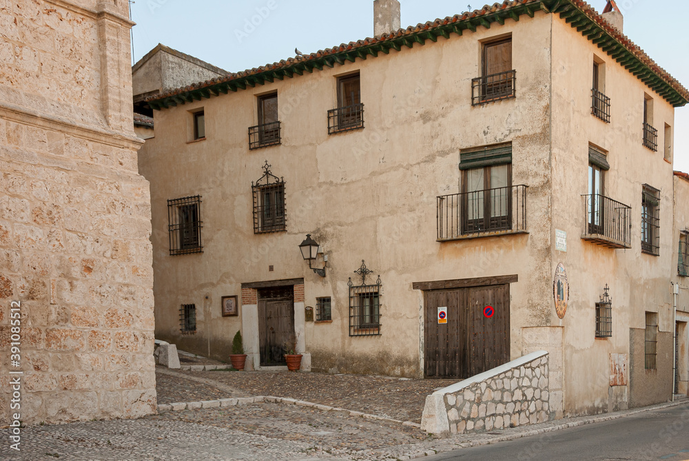 Typical streets of Chinchon, Madrid. Spain