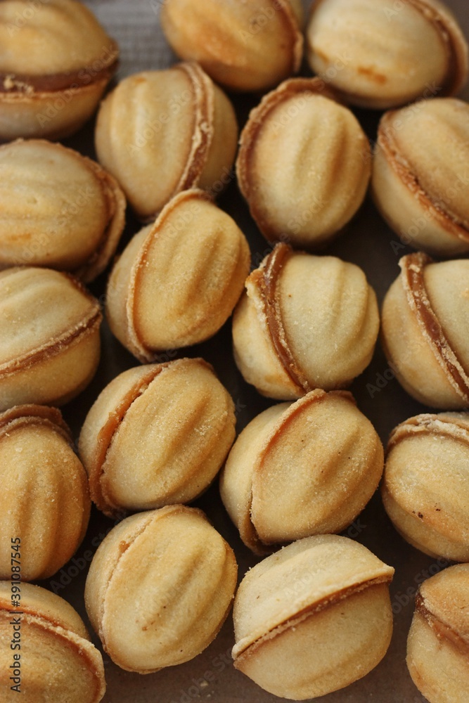 Delicious cookies nuts with condensed milk macro Delicious cookies nuts with condensed milk macro