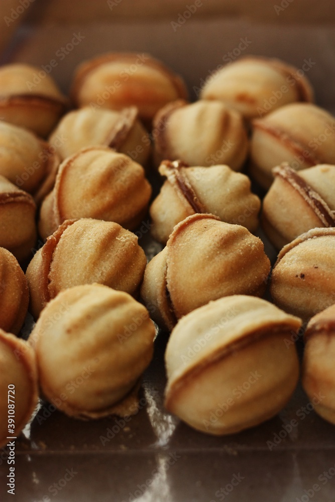 Delicious cookies nuts with condensed milk macro Delicious cookies nuts with condensed milk macro
