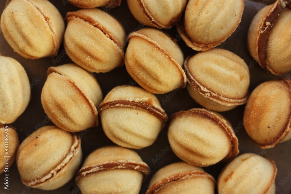 Delicious cookies nuts with condensed milk macro Delicious cookies nuts with condensed milk macro