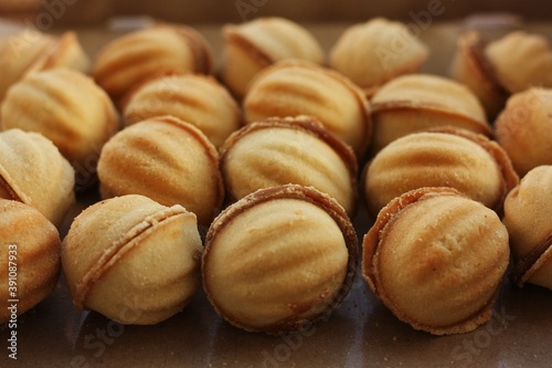 Delicious cookies nuts with condensed milk macro