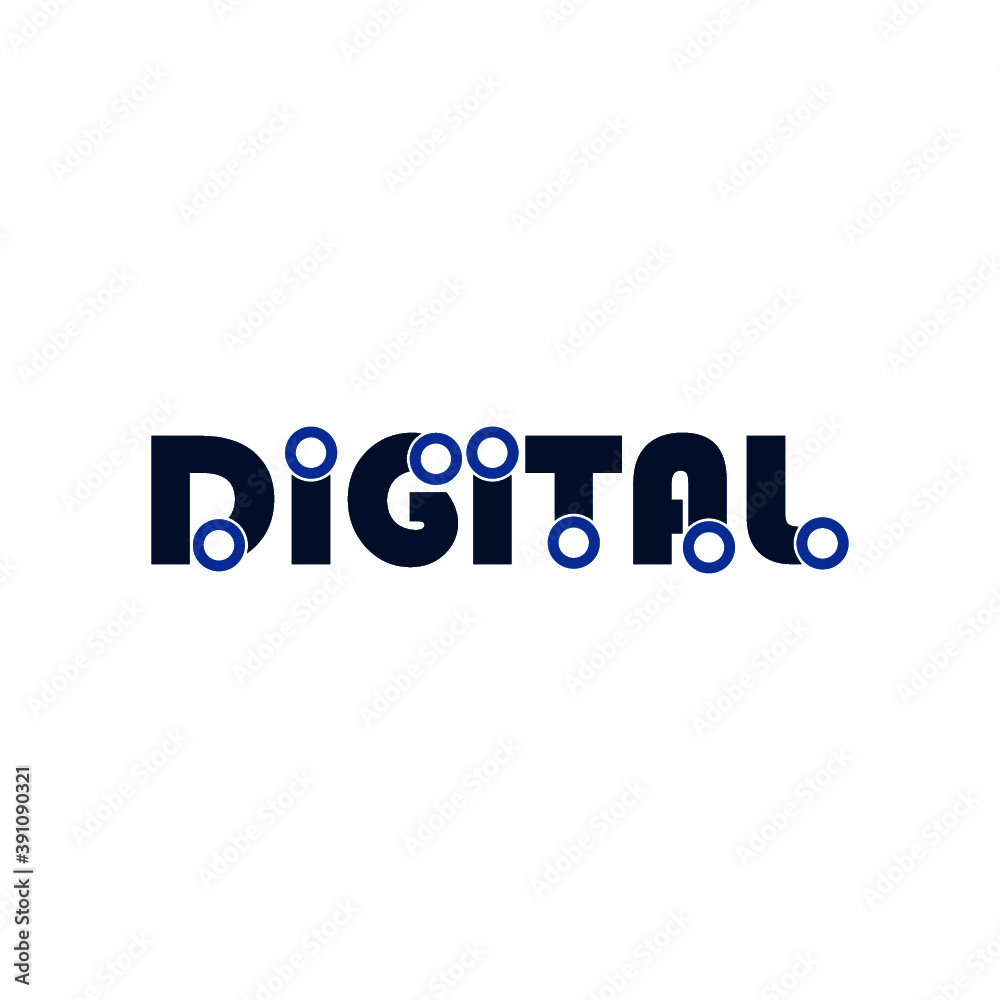 Word DIGITAL icon isolated on white background