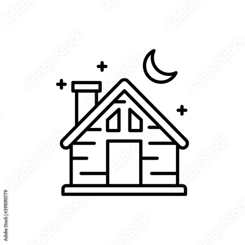 Cottage Outline Icon Style illustration. EPS 10 