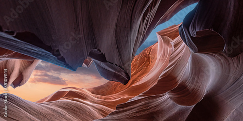 Scenic and panoramic Canyon Antelope Arizona Usa