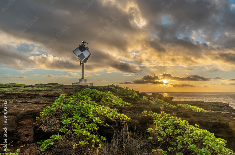 This light signal on a pole is a modern navigation aid which replaced