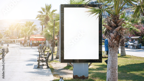 Fotografie, Obraz blank white vertical banner with empty place for advertising mockup