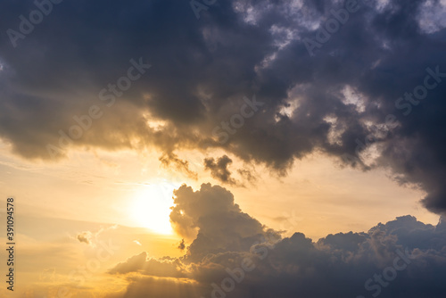 Pattern of colorful cloud and sky sunset or sunrise  Dramatic sunset in twilight