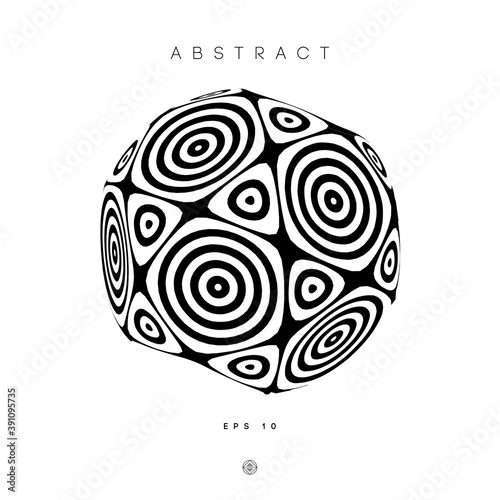 Hypnotic abstract circles logo. Optical illusion illustration of Mind logo design. EPS 10.