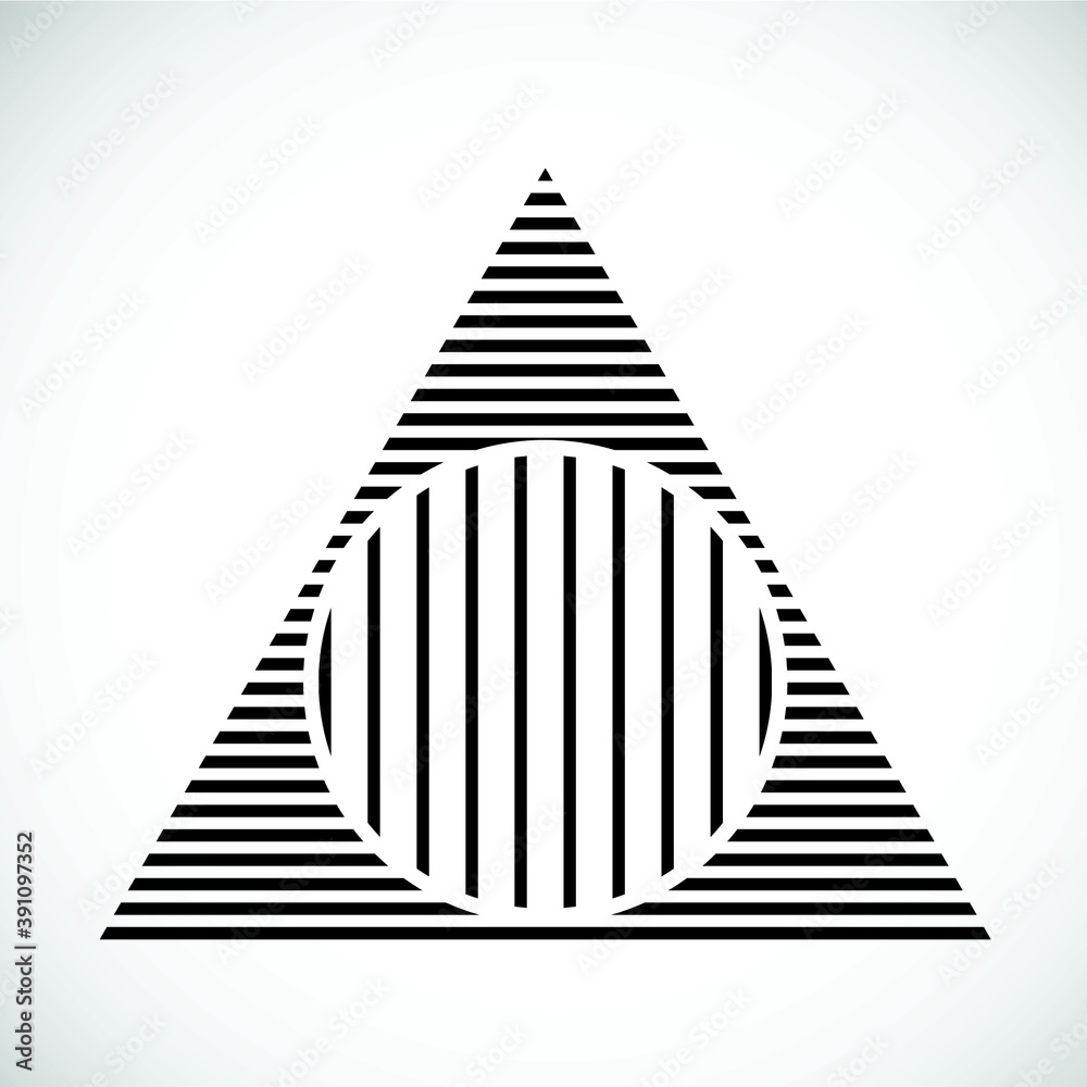 Naklejka premium Lines Design . Vector Striped Triangle Background . 