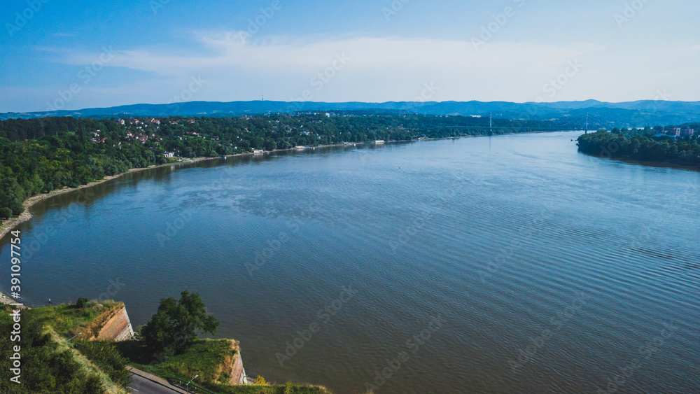 View of Danube River from Petrovaradin Fortress, Novi Sad, Serbia