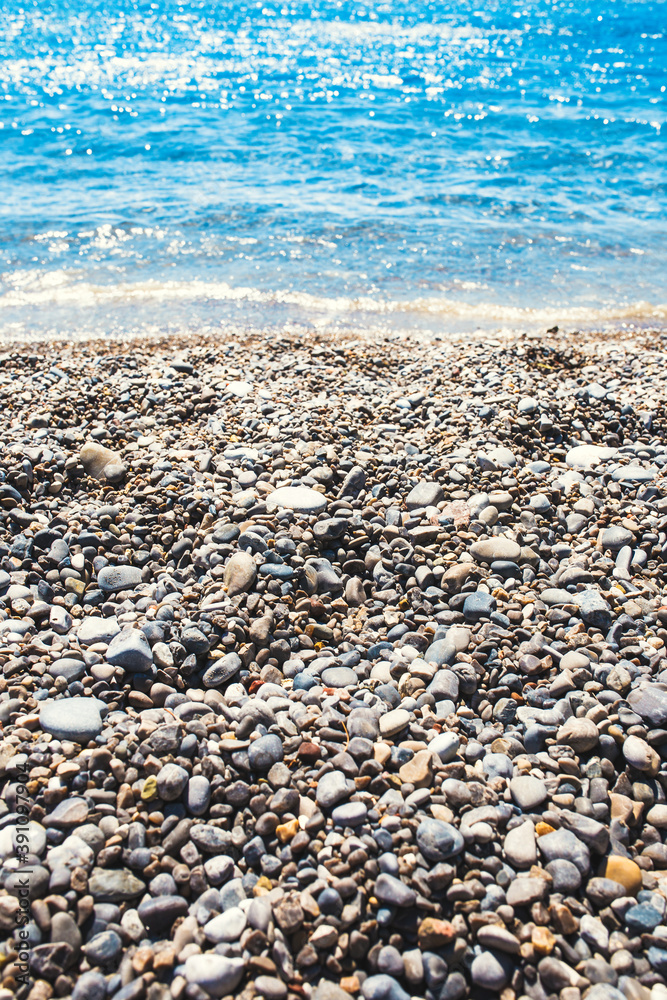 Small gray pebble beach - ocean resort Small gray pebble beach - ocean resort
