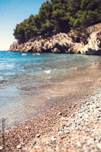 Small gray pebble beach - ocean resort © andrey gonchar